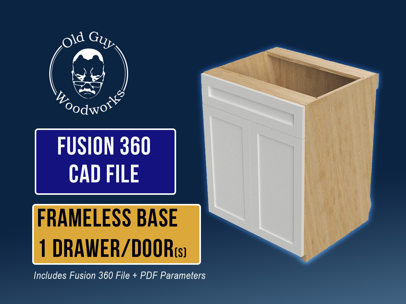 Base Cabinet 1 Drawer + Door - Fusion 360 CAD File